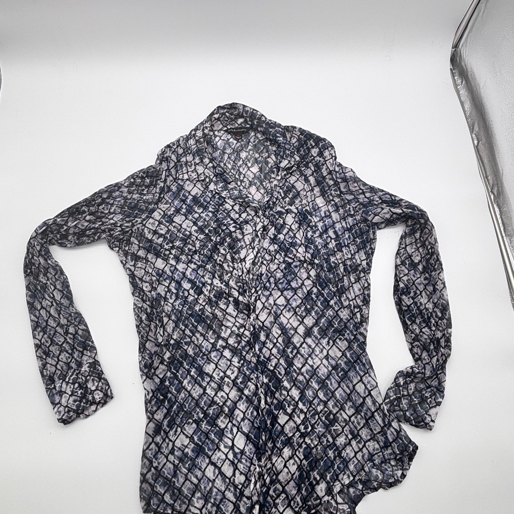 Rock & Republic womens‎ long sleeve button down shirt snakeskin print size M - Picture 3 of 7